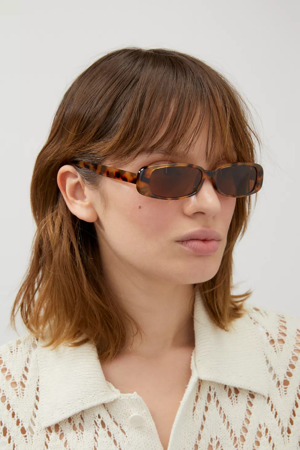 Courtney Slim Rectangle Sunglasses | Urban Outfitters (US and RoW)