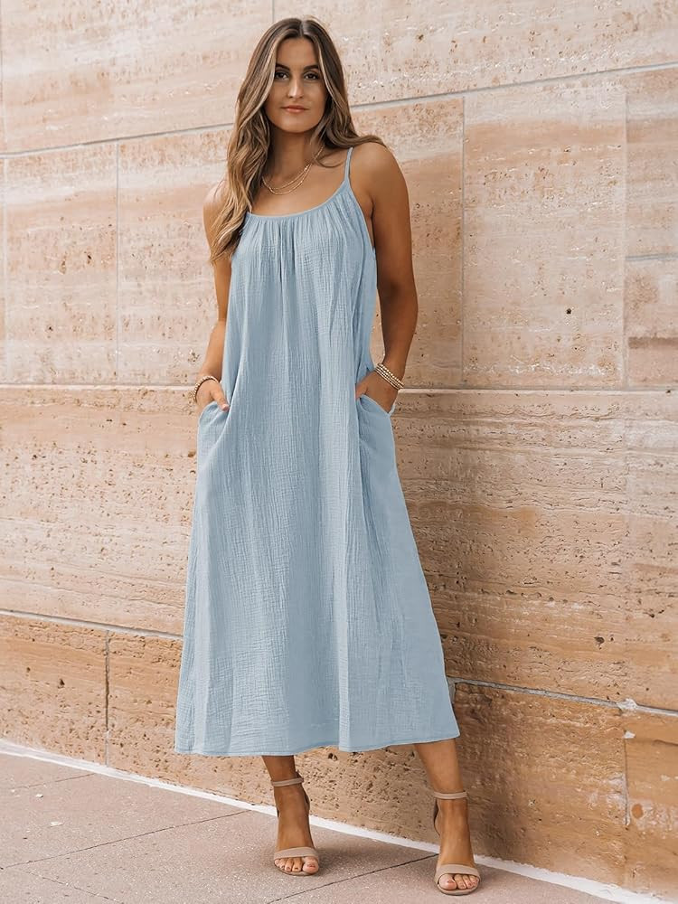 LILLUSORY Womens Maxi Dresses Summer Beach Vacation Outfits | Amazon (US)