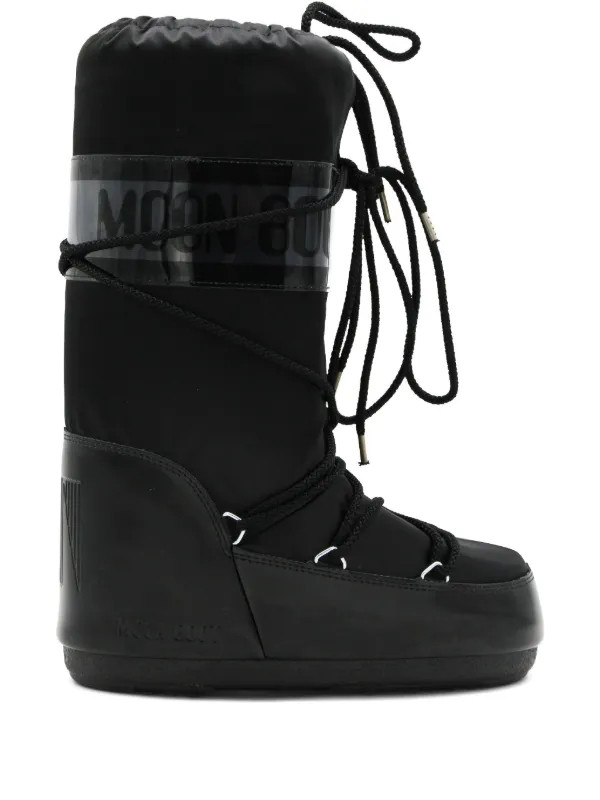 Moon Boot Icon Glance Stiefel Mit Logo-Print | Schwarz | FARFETCH TR | Farfetch Global