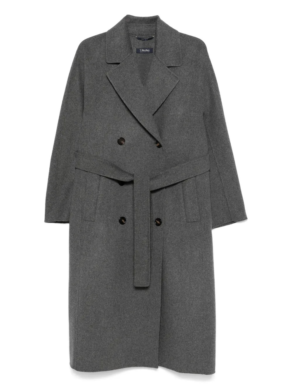 'S Max Mara belted double-breasted coat - Grey | Farfetch Global