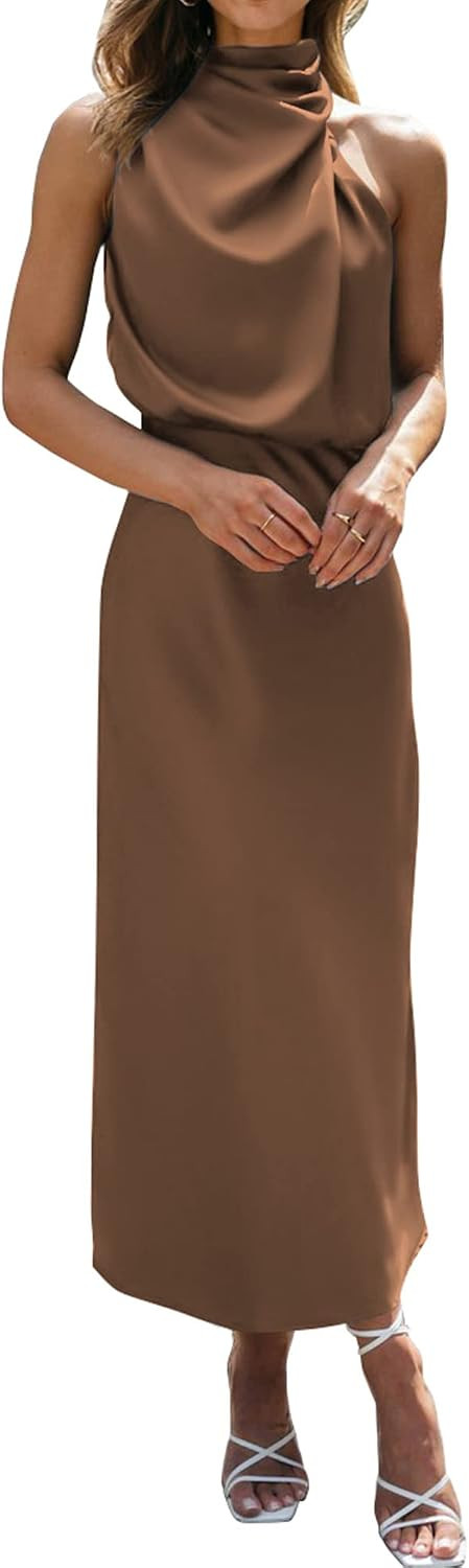 BTFBM Mock Neck Cocktail Dresses for Women Summer | Amazon (US)