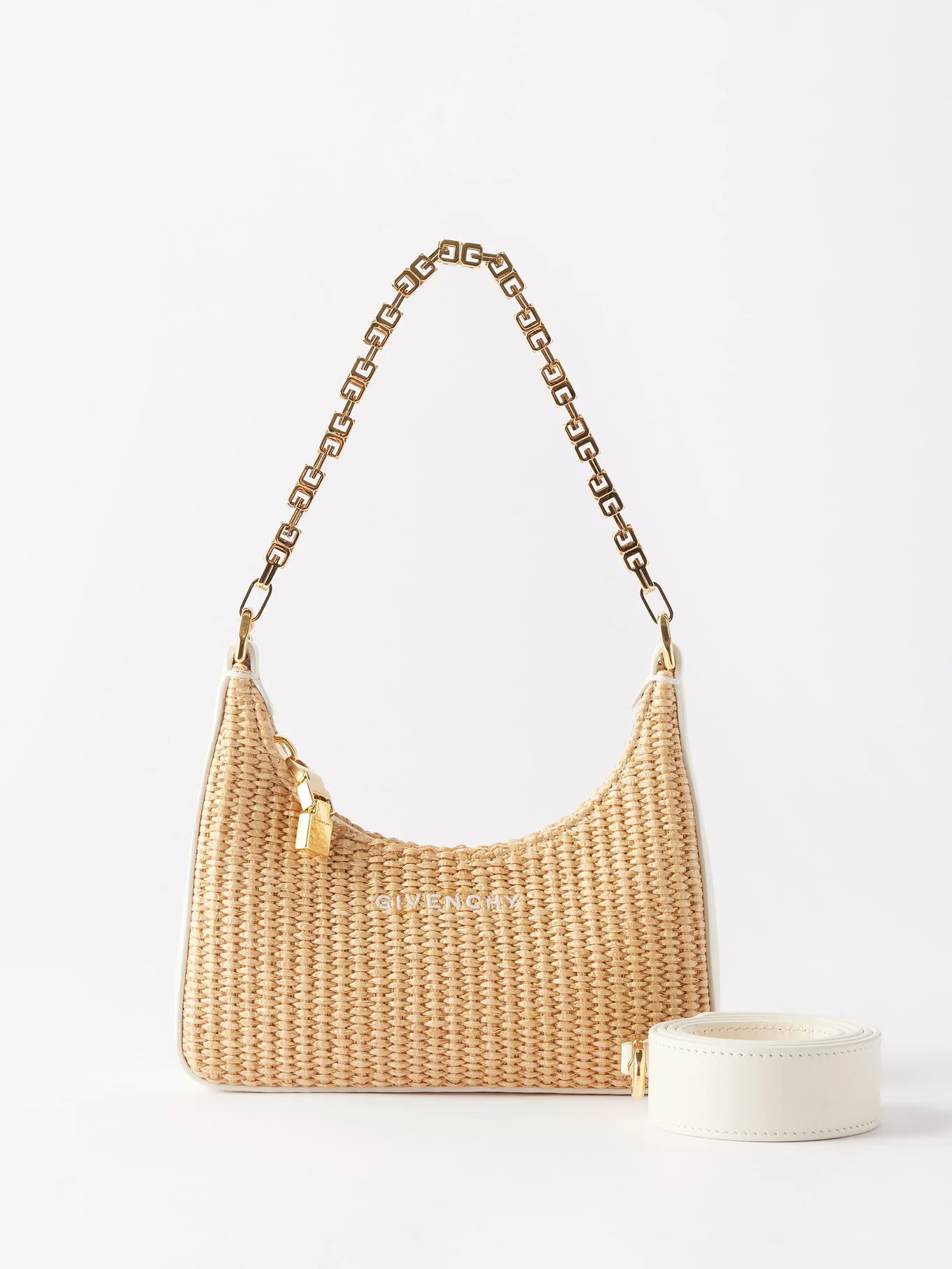 Moon small raffia shoulder bag | Givenchy | Matches (UK)
