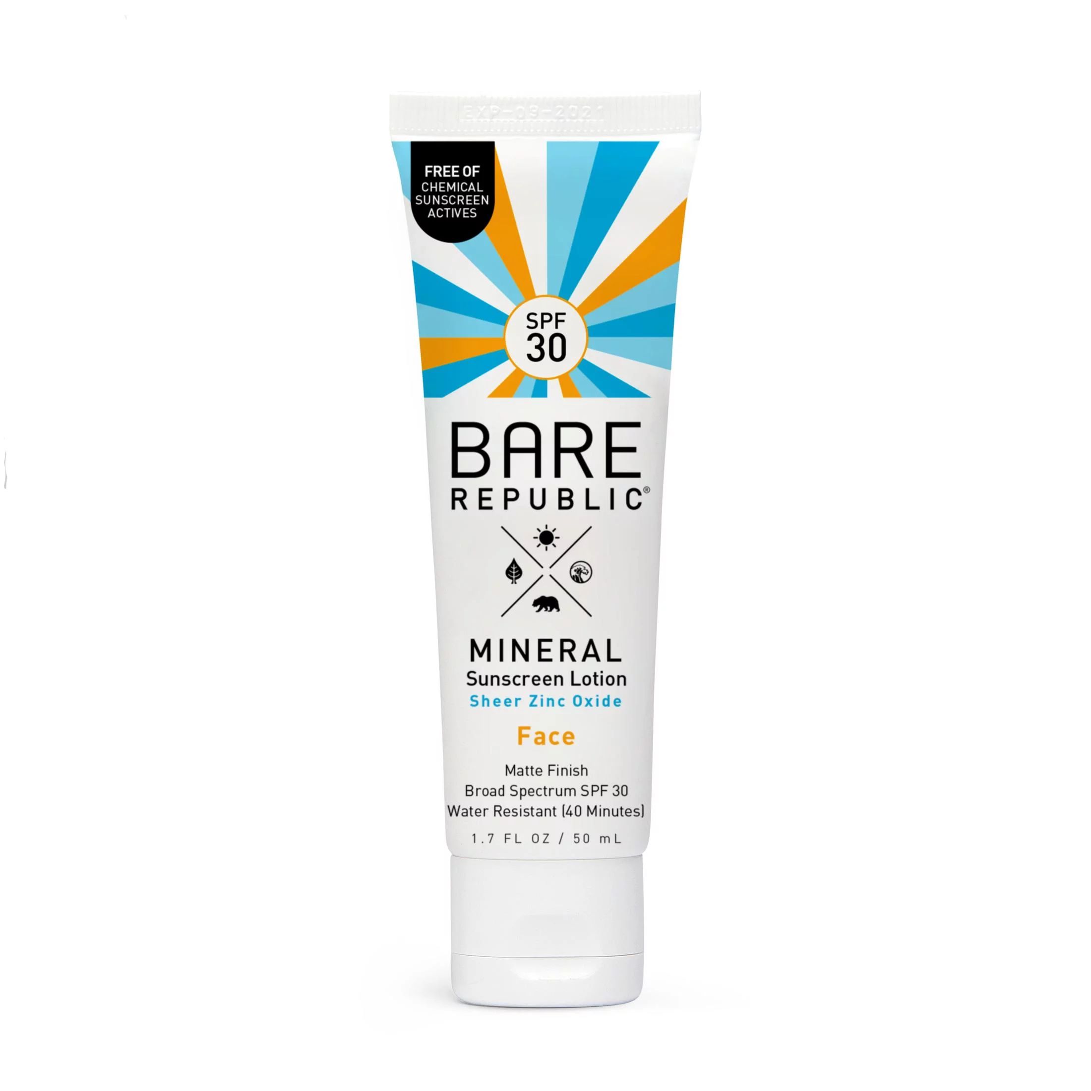 Bare Republic Mineral Face Sunscreen Lotion, Sheer Finish, SPF 30, Reef Friendly, Fragrance Free,... | Walmart (US)