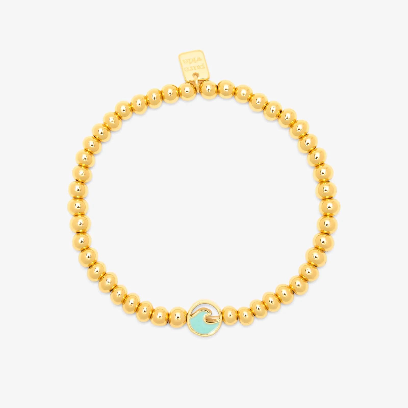 Enamel Wave Gold Bead Stretch Bracelet | Pura Vida Bracelets
