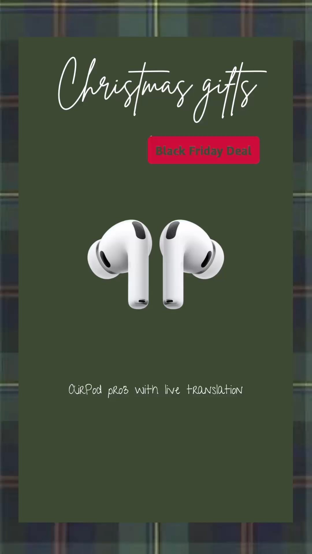 Christmas gift idea- AirPod pro 3 with live translation, already on sale for Black Friday  from Amazon 

#LTKCyberWeek #LTKGiftGuide #LTKSaleAlert