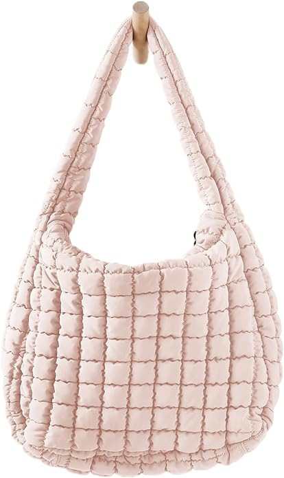 Womens Lightweight Quilted Padding Shoulder Bag Soft Puffer Tote Bag Big Capacity Puffy Tote Bag ... | Amazon (US)