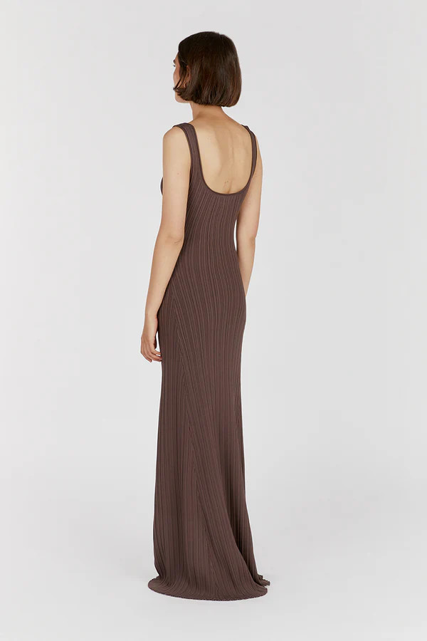 BELLA COFFEE KNIT MAXI DRESS | DISSH