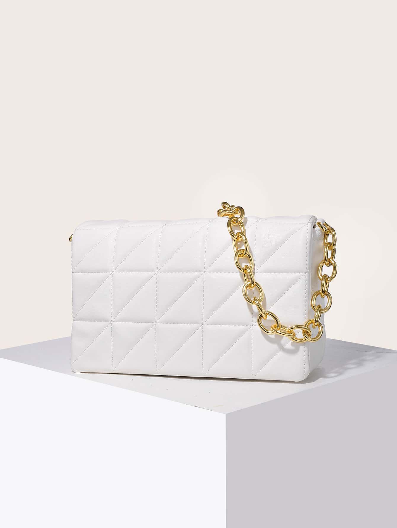 Quilted Flap Chain Shoulder Bag | SHEIN