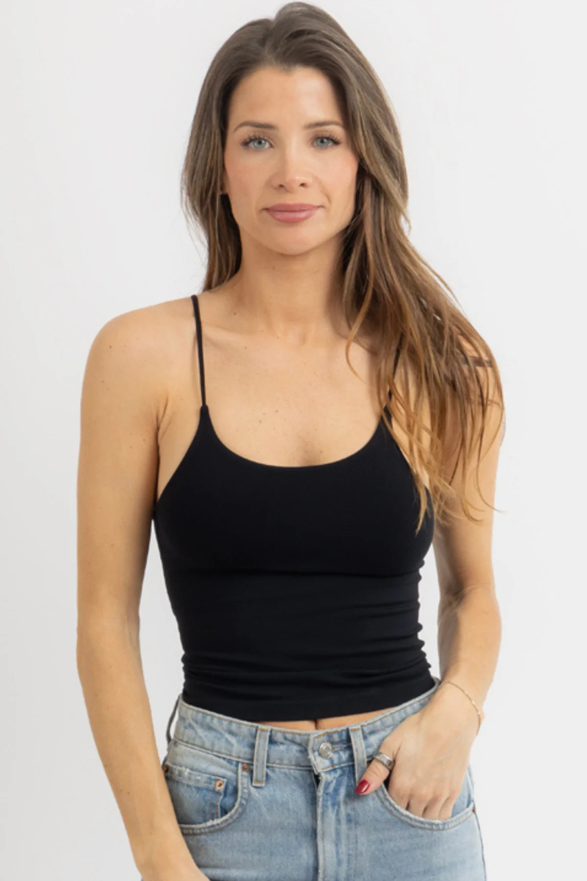 DOUBLE LAYER BLACK CAMI ONE SIZE | L'ABEYE