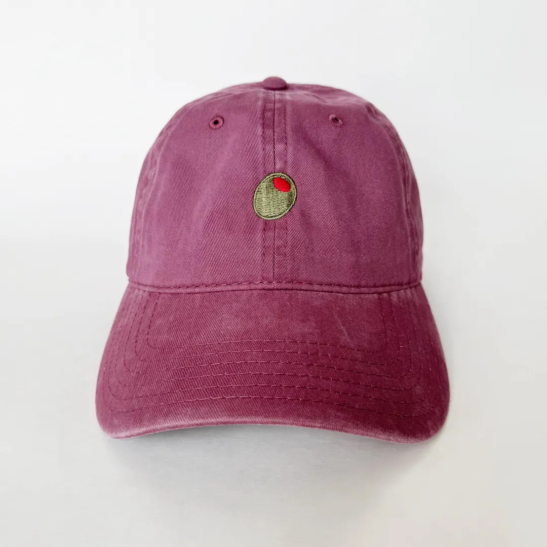 Olive Embroidered Hat Fruit Cap Dad Hat Washed Cotton Cap - Etsy | Etsy (Global)