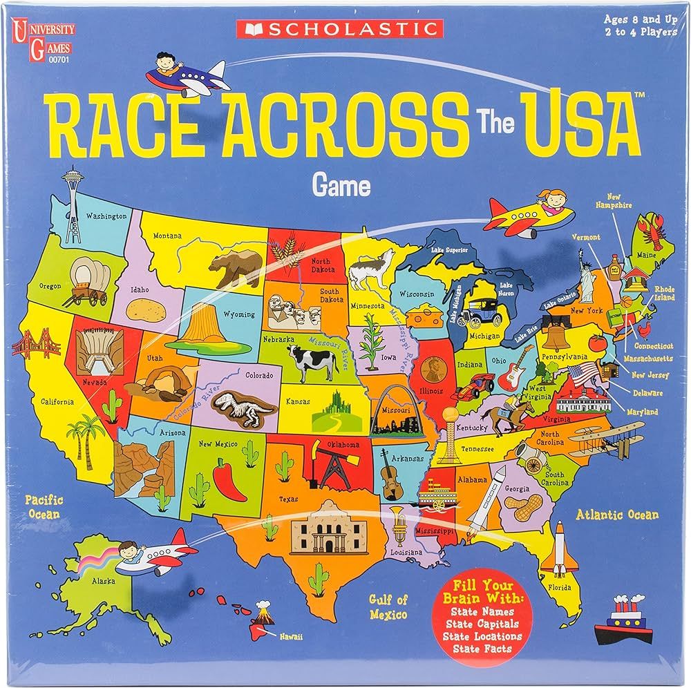 Scholastic Race Across the USA Game, for 96 months to 1188 months | Amazon (US)