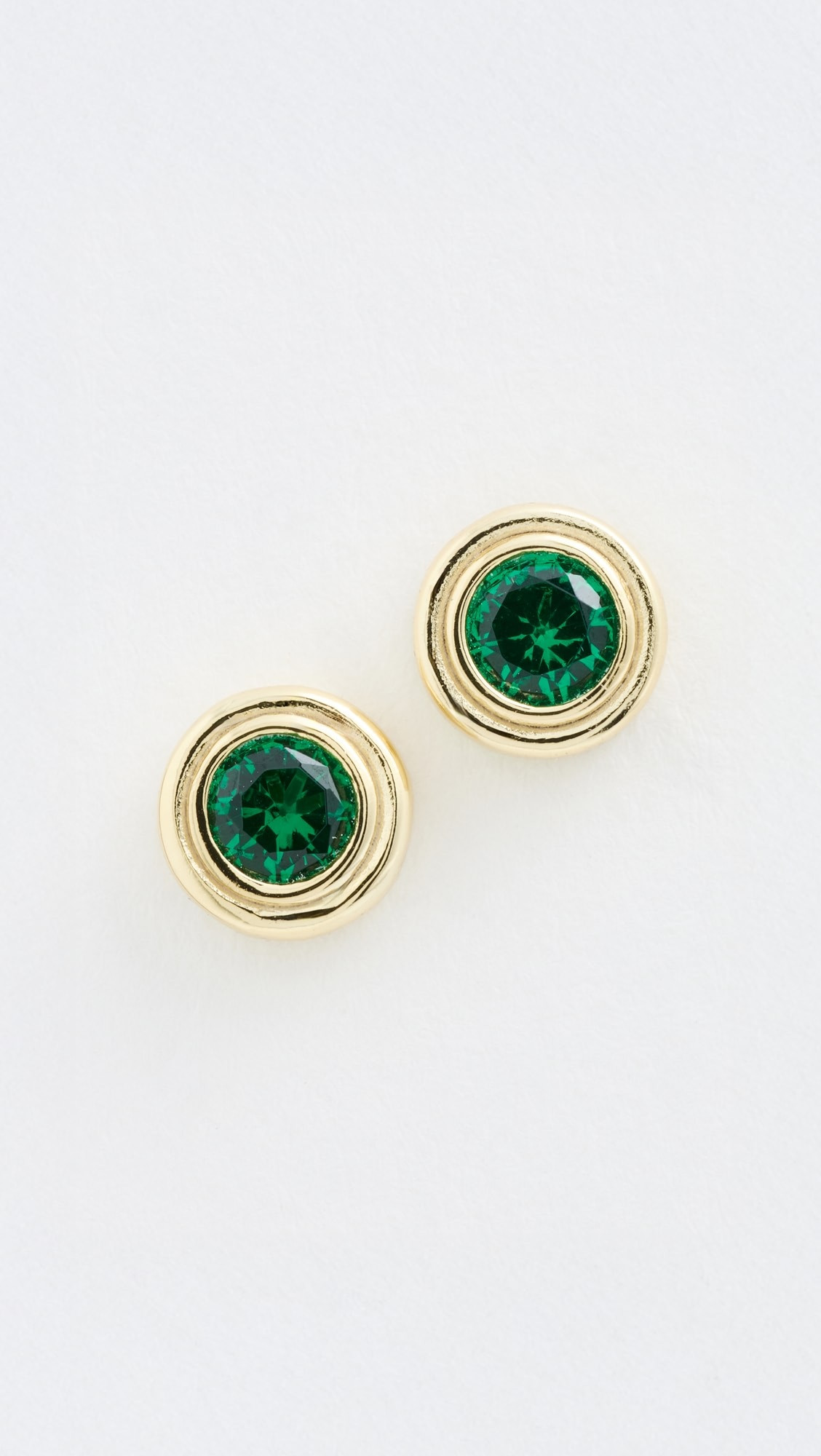 Reagan Round Emerald Studs | Shopbop
