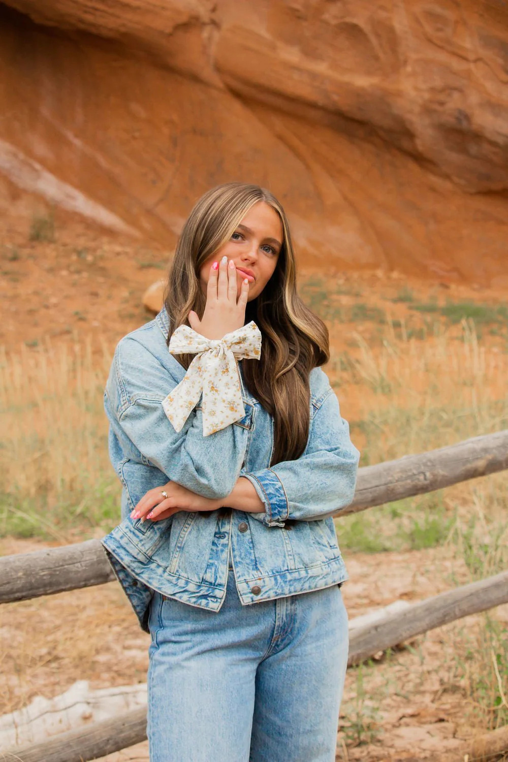 Wildflower Long Bow Scrunchie | Shop Andi