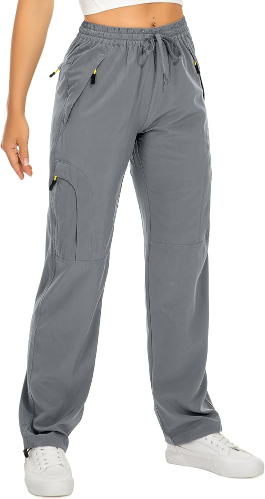 Womens Hiking Pants Quick Dry UPF 50 Lightweight Travel Golf Cargo Safari Pants Zipper Pockets | Amazon (US)
