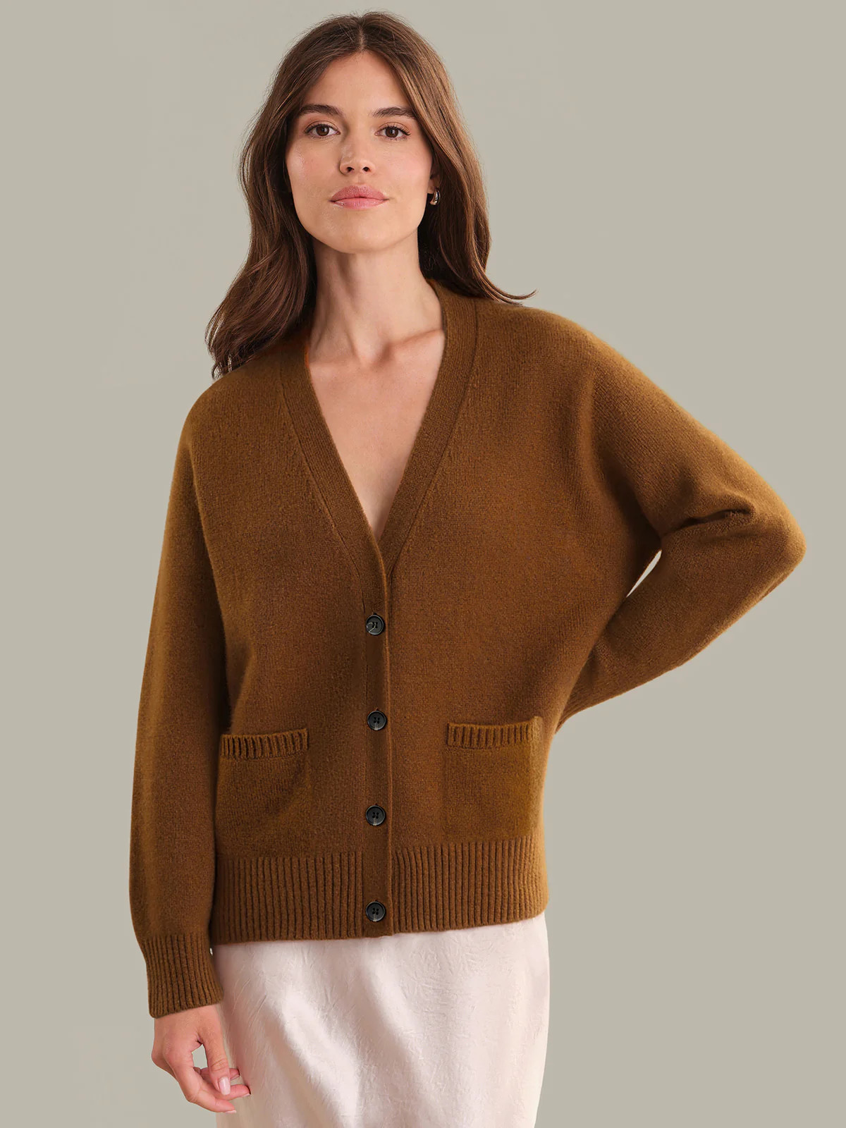 Collins: 100% Cashmere V-Neck Cardigan | 525 America