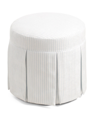 17in Juliet Striped Skirted Ottoman | Poufs & Ottomans  | Marshalls | Marshalls
