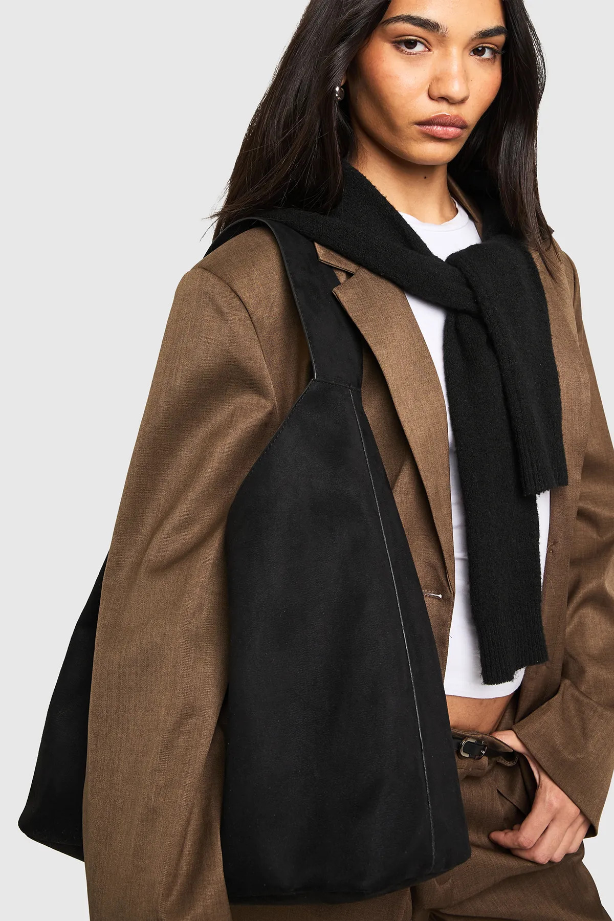 Faux Suede Slouchy Tote Bag | Boohoo.com (UK & IE)