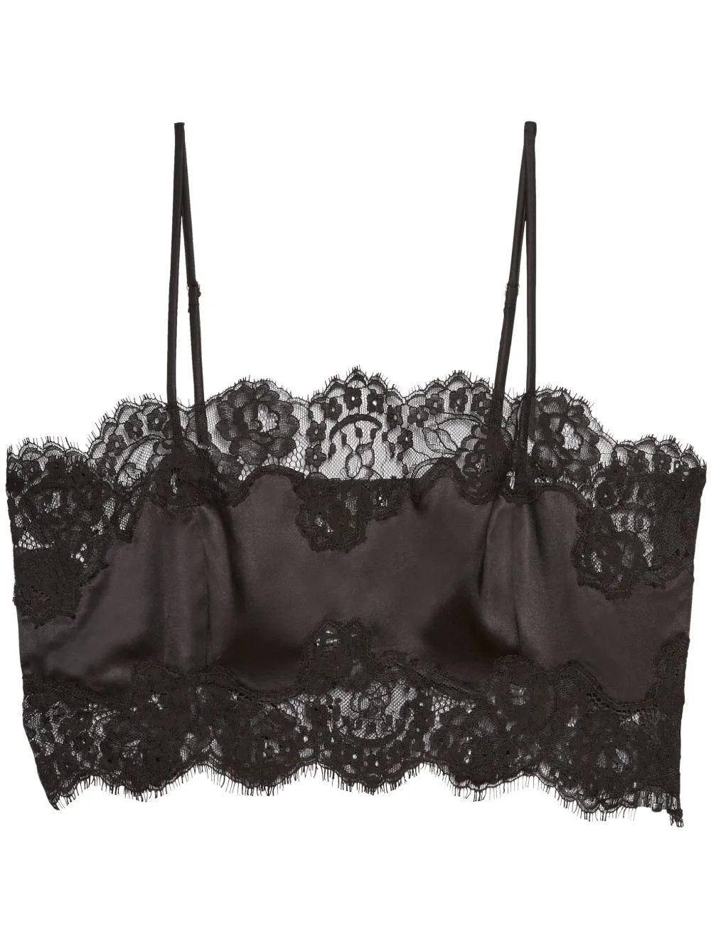 Fleur Du Mal lace-trim Silk Bandeau Top - Farfetch | Farfetch Global