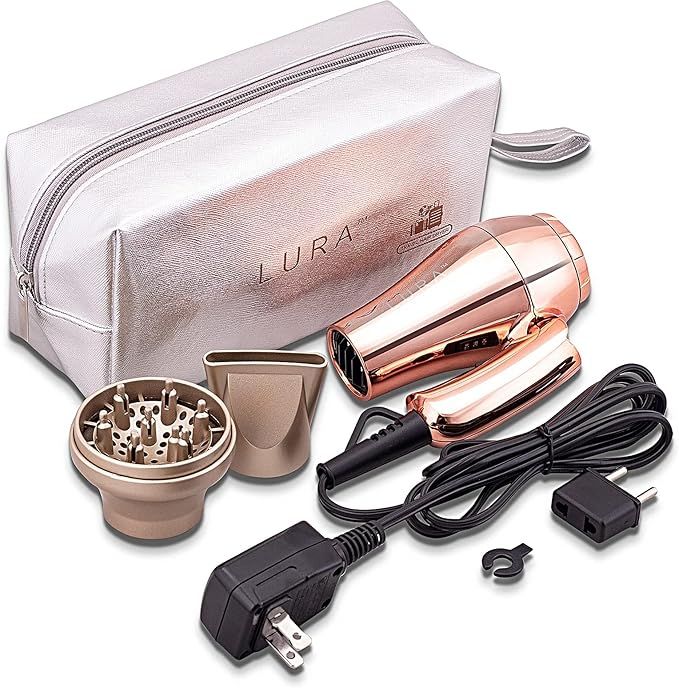 LURA Mini Portable Travel Hair Dryer:Dual Voltage Small Lightweight Blow Dryer with EU Plug,1200W... | Amazon (US)