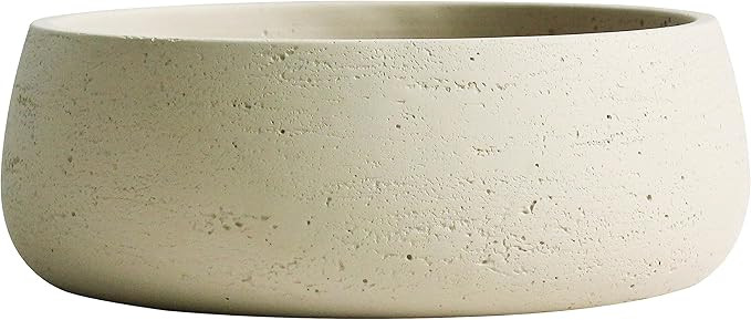 Olly & Rose Large Ceramic Planter Bowl Shallow Plant Pot - Off White Cream Ivory Flower Pot Indoo... | Amazon (US)