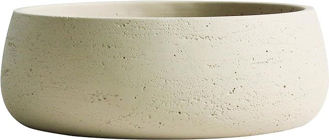 Olly & Rose Large Ceramic Planter Bowl Shallow Plant Pot - Off White Cream Flower Pot Indoor and ... | Amazon (US)