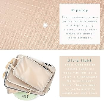 BAGAIL 6 Set Ultralight Compression Packing Cubes Packing Organizer with Shoe Bag for Travel Acce... | Amazon (US)