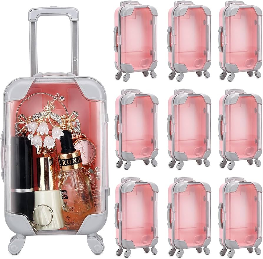 AIOMOB 10 Pack Mini Suitcase Party Favor Gift Box Plastic False Eyelashes Packaging Luggage Box f... | Amazon (US)