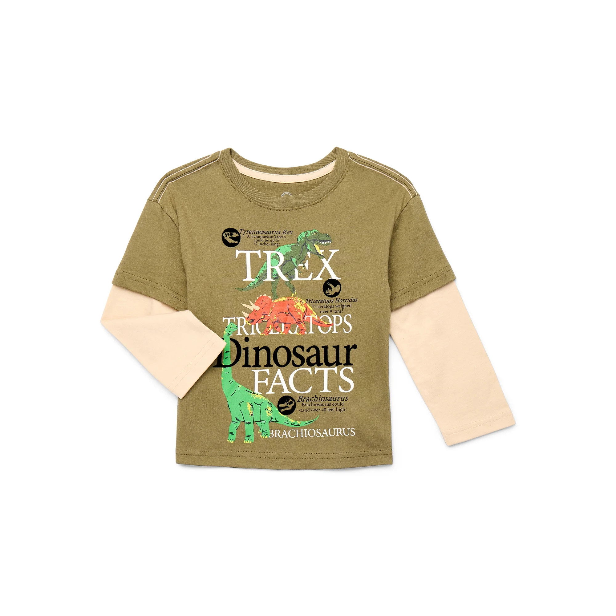 Wonder Nation Toddler Boys Hangdown Graphic Tee with Long Sleeves, Sizes 12M-5T | Walmart (US)