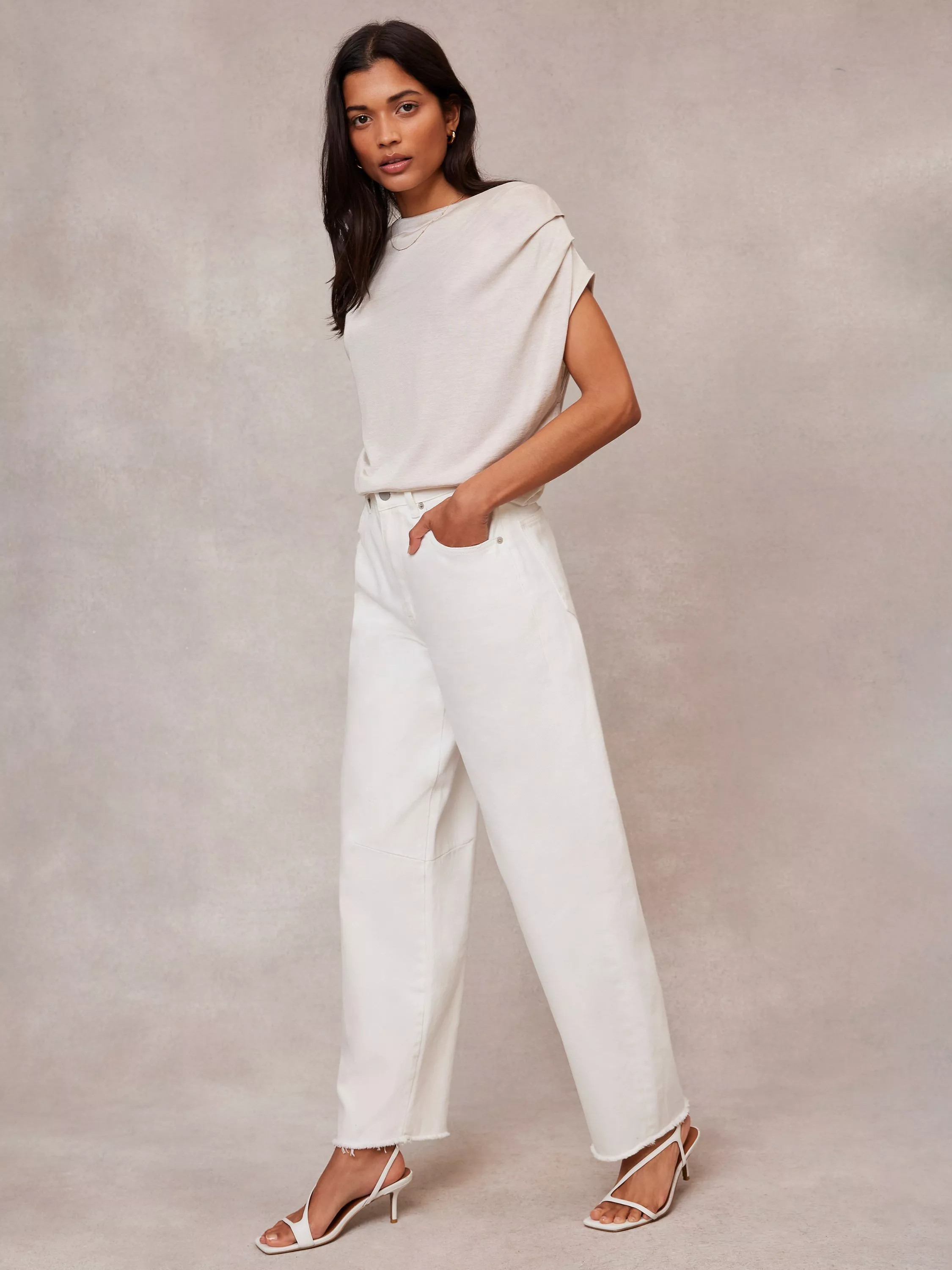 Mint VelvetRuched Top, Beige | John Lewis (UK)