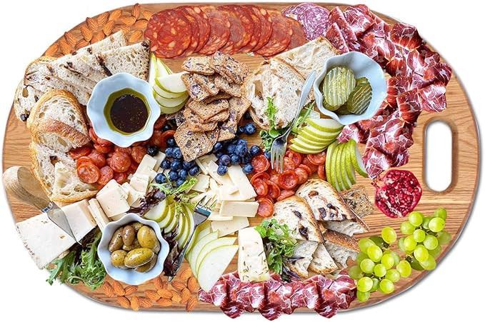 LUX American Oak Wood Oversized Serving Board 20.5" x 13" | Large Cheese Board | Charcuterie Boar... | Amazon (US)