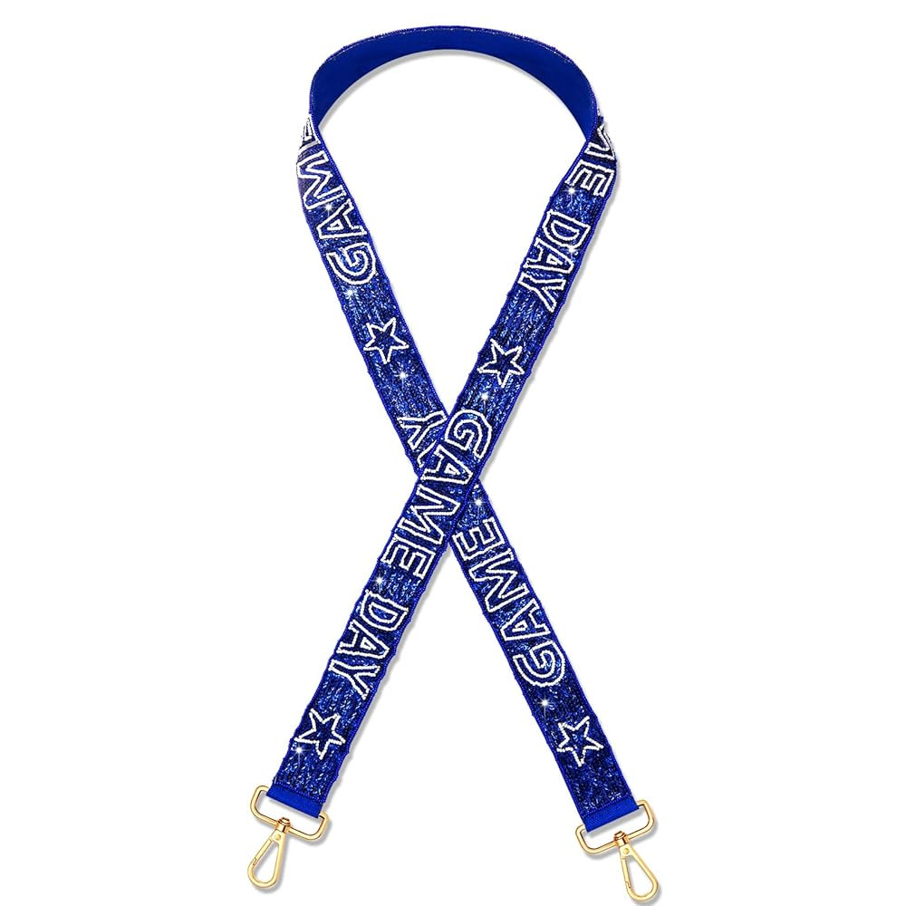boderier Game Day Purse Straps Replacement Crossbody Bag Strap Beaded Sequins Strap for Clear Bag... | Amazon (US)