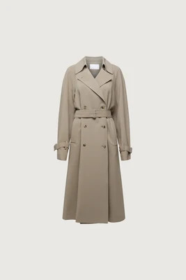 OVERSIZED TRENCH COAT Beige / Double Extra Small | OAK + FORT