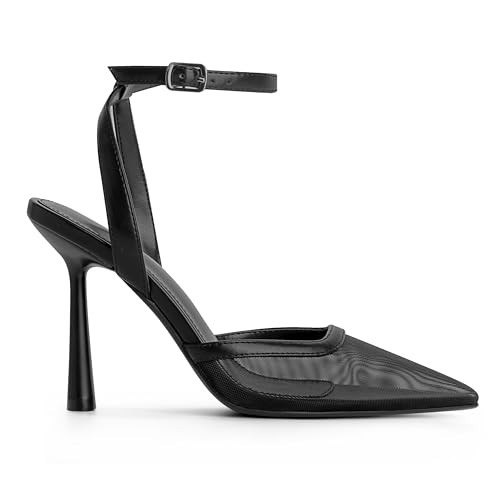 SYHXYHEG Black Sling Back Heels for Women Mesh Closed Pointed Toe High Heels Women Shoes Heels Pump Shoes Size 7.5 | Amazon (US)