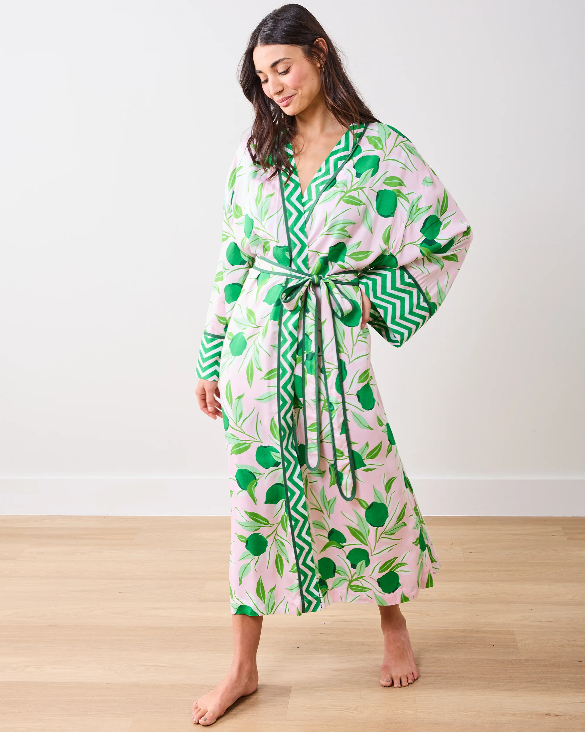 Lime Zest - Eco Satin Robe - Pink Salt | Printfresh