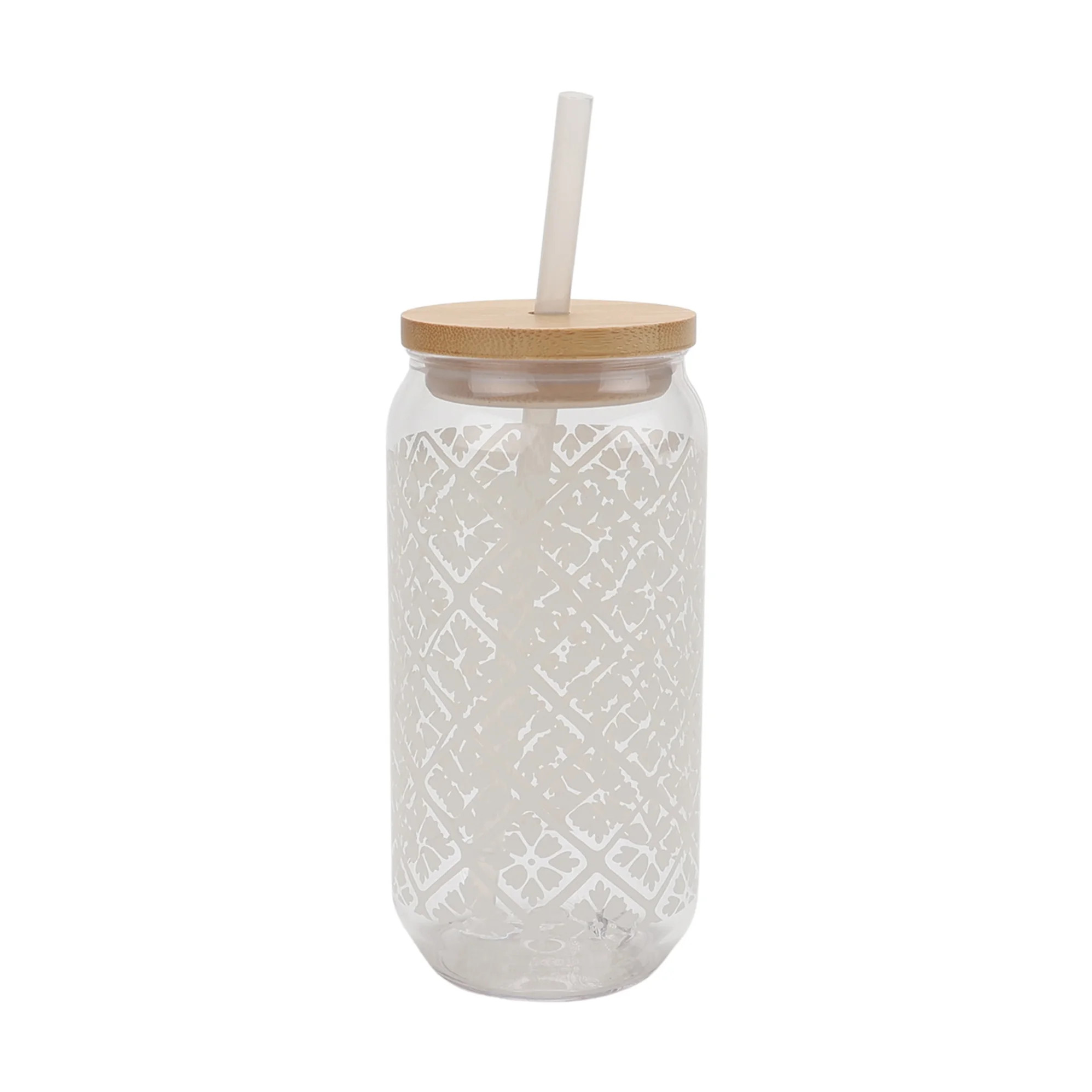 Mainstays by Becky G. & Alejandra 20-Ounce Acrylic Can Shape Tumbler, White Tile Pattern | Walmart (US)