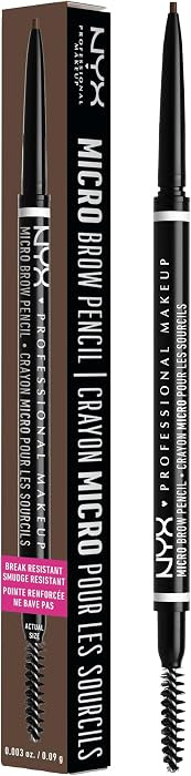 NYX Professional Makeup Micro Brow Pencil, Dual Ended with Mechanical Brow Pencil and Spoolie Brush, Vegan Formula, Shade: Espresso | Amazon (UK)