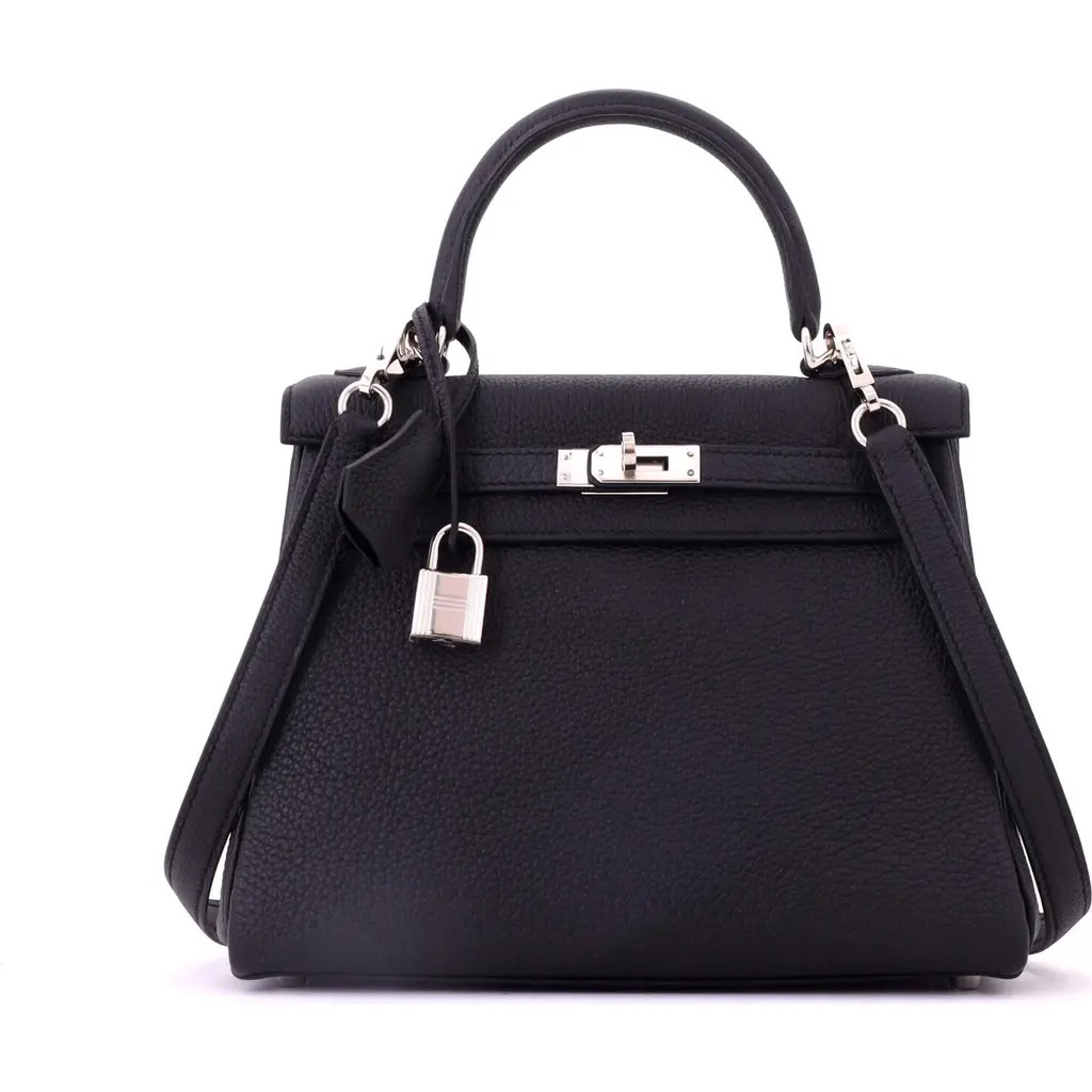 Pre-Owned Hermes Kelly Handbag Black Togo with Palladium Hardware 25 at Nordstrom, Size X-Small | Nordstrom