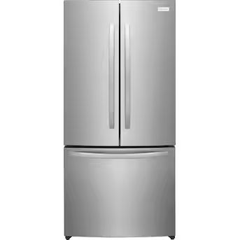 Frigidaire Counter-depth 17.6-cu ft French Door Refrigerator with Ice Maker (Brushed Steel) ENERG... | Lowe's