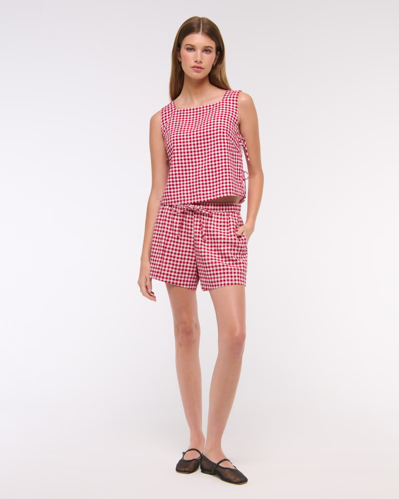 Apron Linen-Blend Set Top | Abercrombie & Fitch (US)