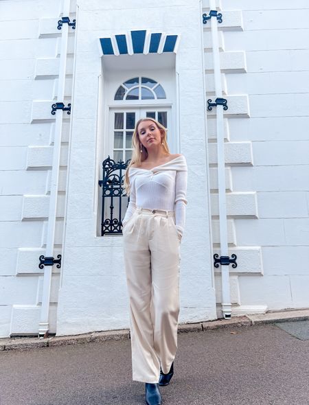 Reformation has SO many amazing cashmere sweaters and boots this season, and here’s just one of my favorite white sweaters - the stunning off-shoulder Natalia sweater, styled with cream wide leg pants 😍 (All items are gifted by Reformation, but I love them! 💕)

#LTKstyletip #LTKworkwear #LTKSeasonal