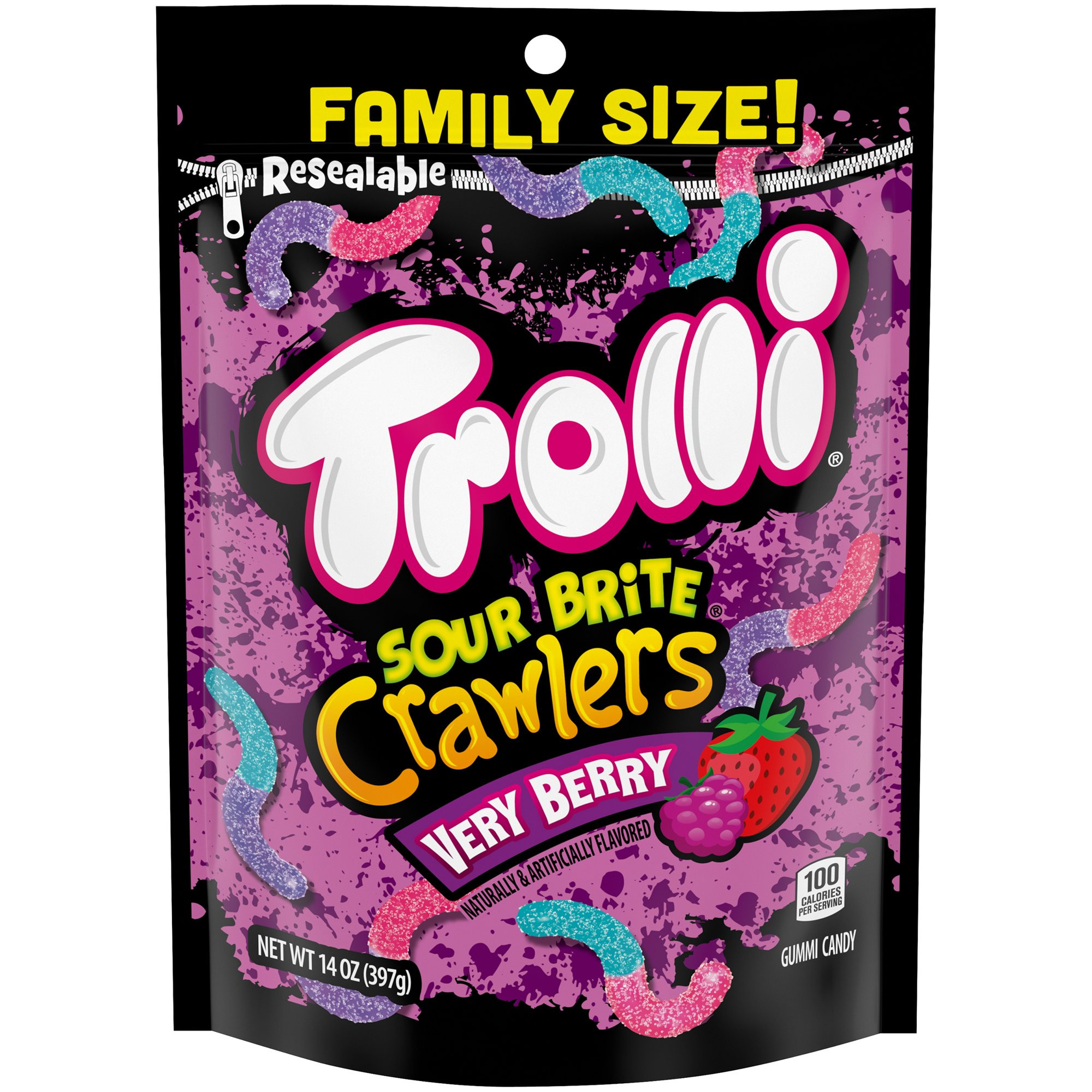 Trolli Sour Brite Crawlers, Very Berry Gummy Worms, 14 oz | Walmart (US)