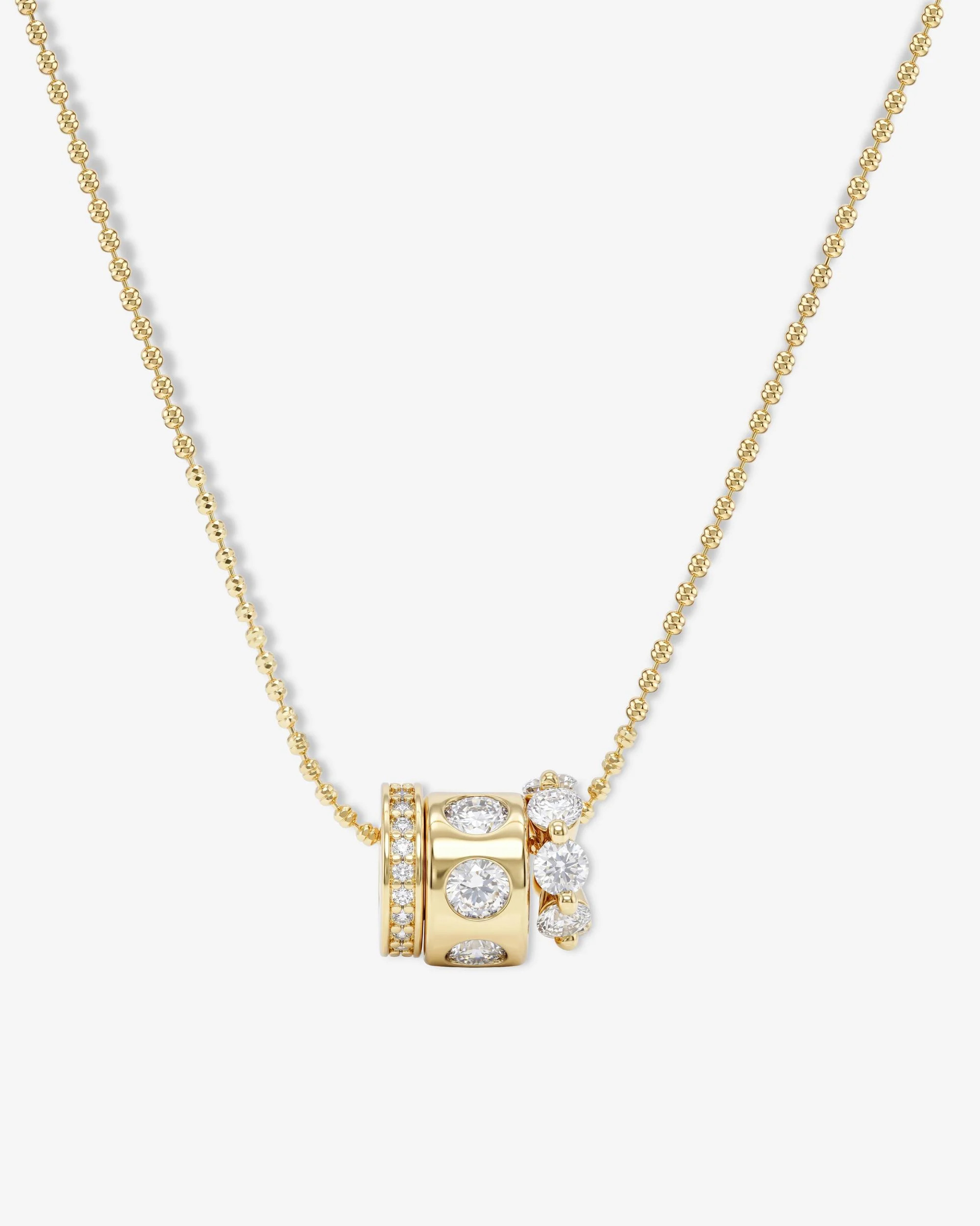 Ashley Topanga Necklace - Gold|White Diamondettes | Melinda Maria Jewelry