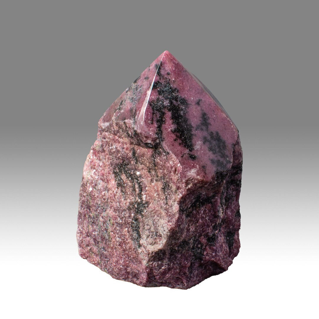 Rhodonite Crystal Point, Energy Generator, Rough, Raw Base, Polished Point - Etsy | Etsy (US)