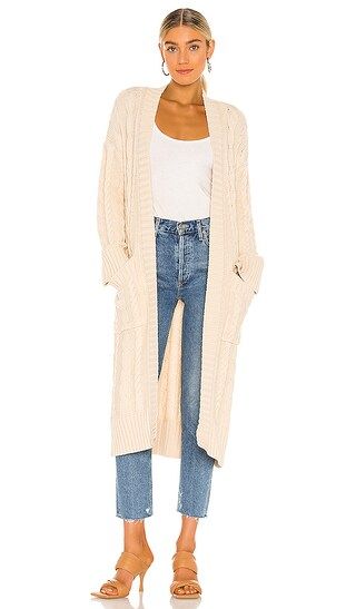 x REVOLVE Virgo Cable Knit Cardigan in Ivory | Revolve Clothing (Global)