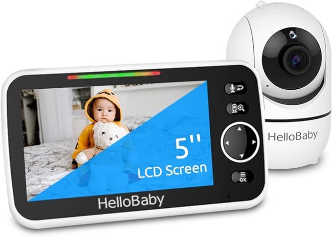 Amazon.com: Hello Baby Monitor, 5''Display, Pan-Tilt-Zoom Video Baby Monitor with Camera and Audi... | Amazon (US)