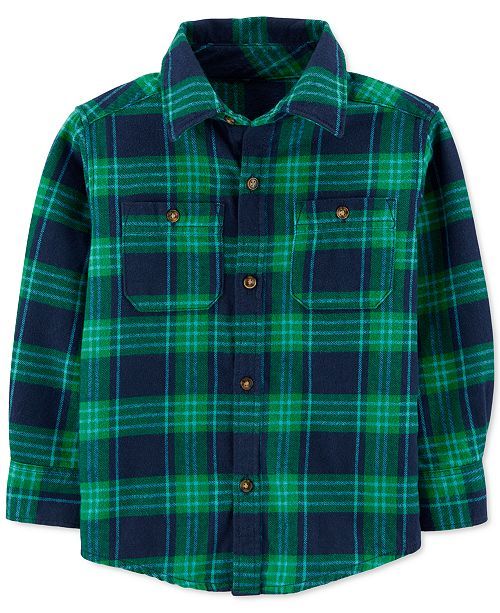 Baby Boys Cotton Flannel Plaid Shirt | Macys (US)