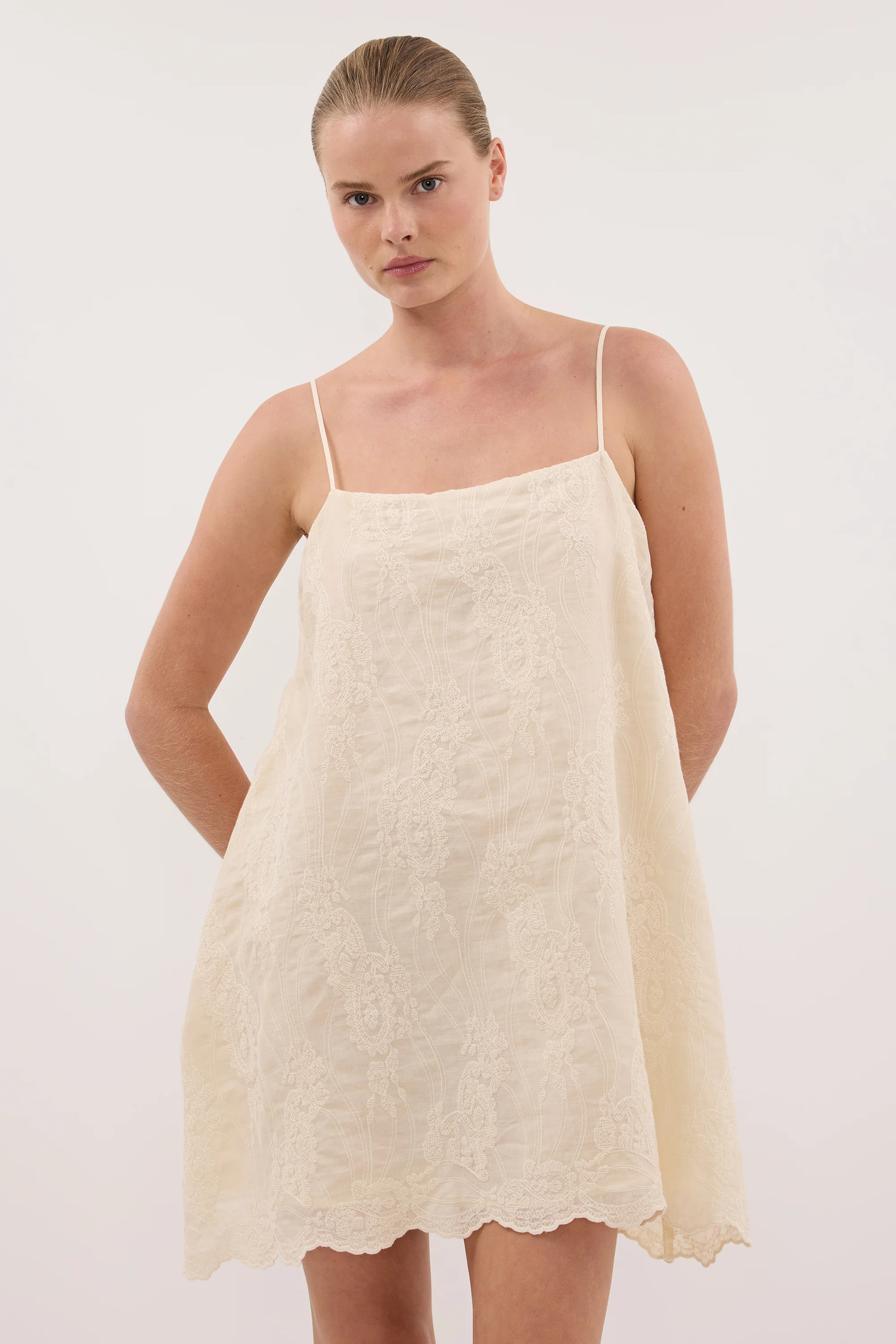CORDELIA SANDSTONE RAMIE MINI DRESS | DISSH