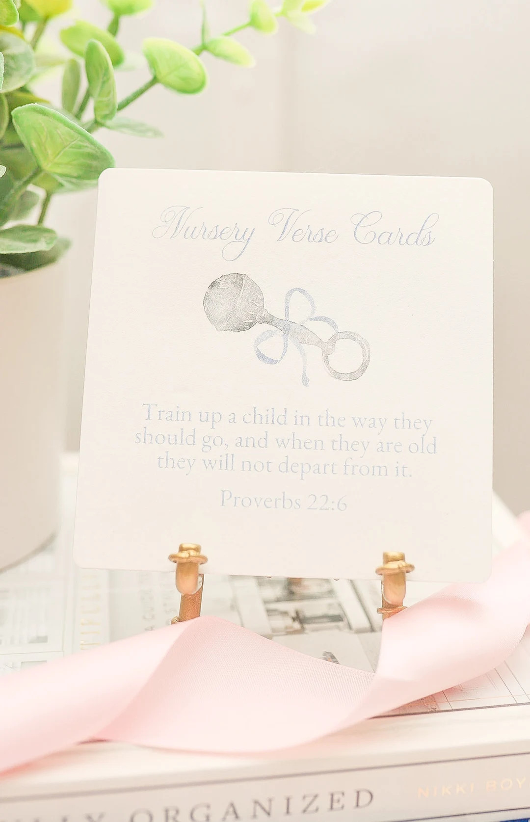 Nursery Scripture Cards With Easel / Baby / Bible Verses / With Gold Bamboo Easel - Etsy | Etsy (US)