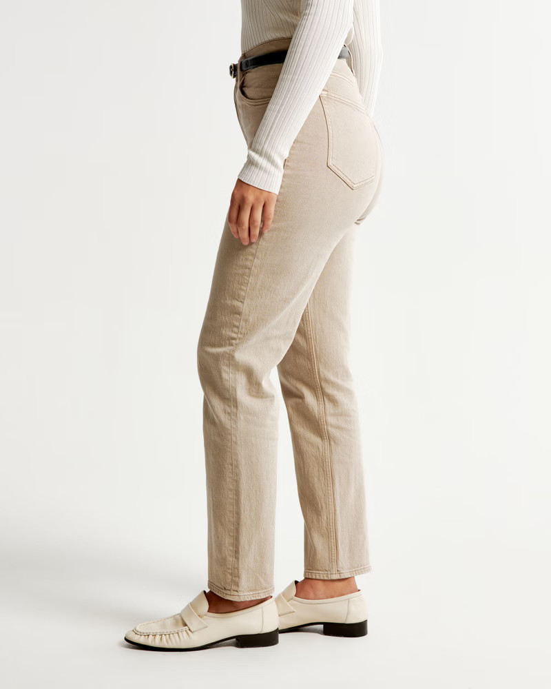 Curve Love Ultra High Rise Ankle Straight Jean | Abercrombie & Fitch (US)