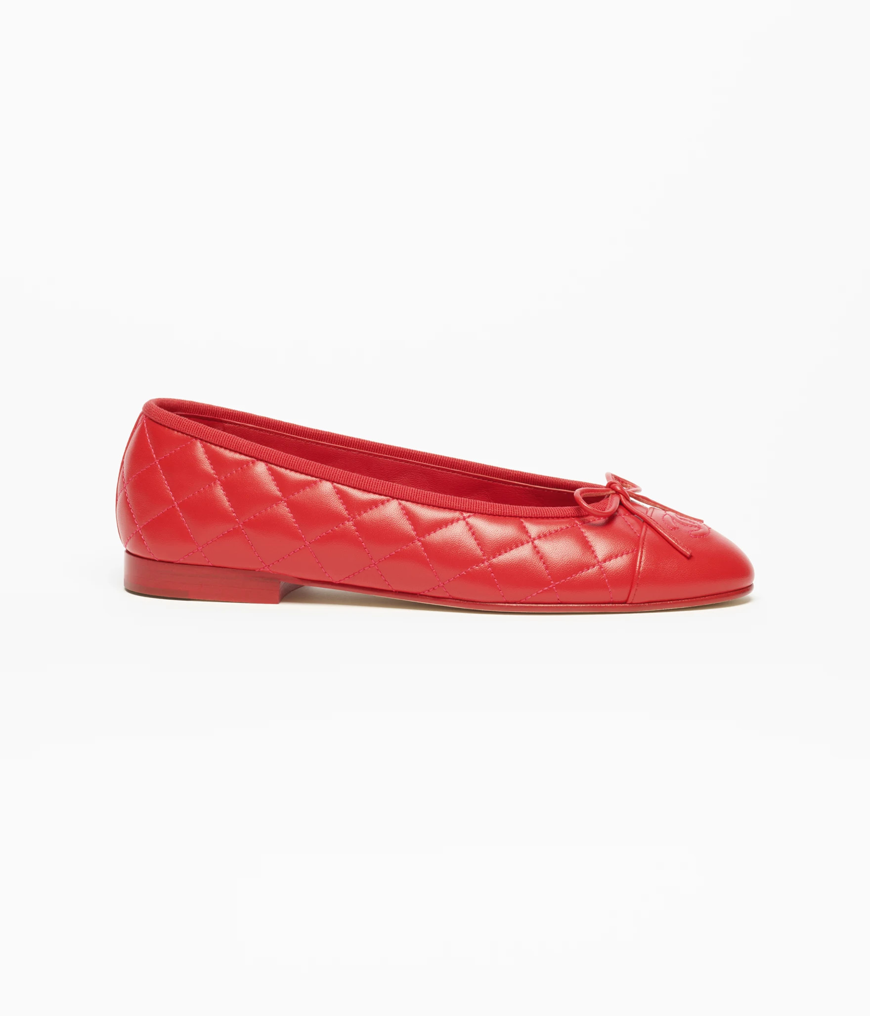 Ballet flats - Lambskin, red \u2014 Fashion | CHANEL | Chanel, Inc. (US)